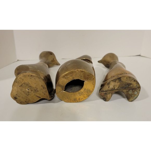 Vintage Set of 3 Whimsical Hollow MCM Brass Cat Figurines Statues - Picture 3 of 9